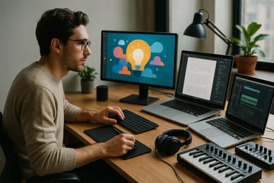 Automatizar Tarefas com IA para simplificar trabalho 5 Ilustração de ferramentas de IA aplicadas na automatização.