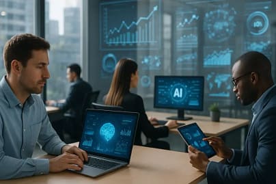 Automatizar Tarefas com IA para simplificar trabalho 7 Ilustração de ferramentas de IA aplicadas na automatização. tarefas ia automatizar