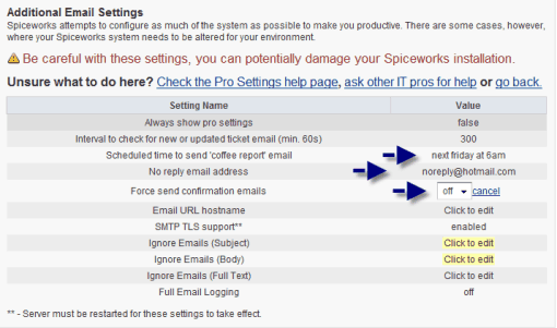 Configurando o Spiceworks - Email setup avancado sistemas ferramenta gratis redes informaticos spiceworks