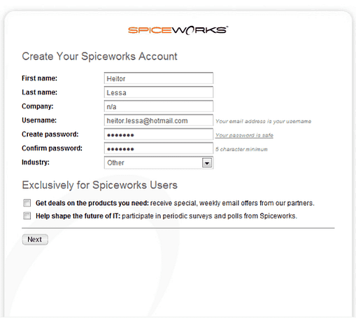 Instalação - Configuração Inicial sistemas ferramenta gratis redes informaticos spiceworks