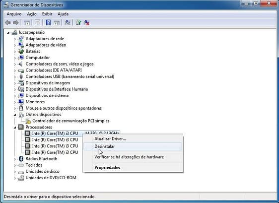 Processador lento com frequências e núcleos errados? 4 desinstalar processador lento