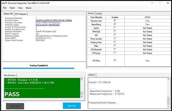 7 melhores ferramentas para diagnosticar hardware do computador 3 Ferramenta de diagnóstico do processador Intel