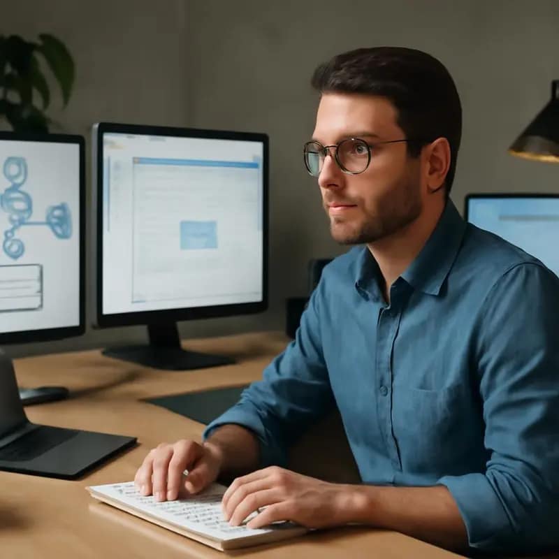 Automação: aliado no crescimento das pequenas Empresas 1 Empresário analisando processos repetitivos para automação pequenas empresas