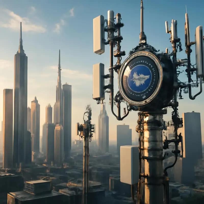 Telecomunicações inteligentes e o futuro com o Machine Learning 7 Rede digital representando o fluxo de dados com ícones de machine learning.