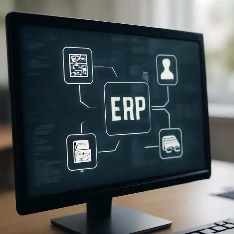 Integração de IA em sistemas ERP para Médias Empresas 1 Visualização de um sistema ERP mostrando integração de diferentes módulos empresariais.