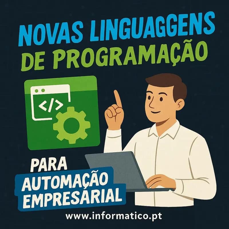 Gestor rodeado por dispositivos tecnológicos modernos exemplificando automação empresarial.