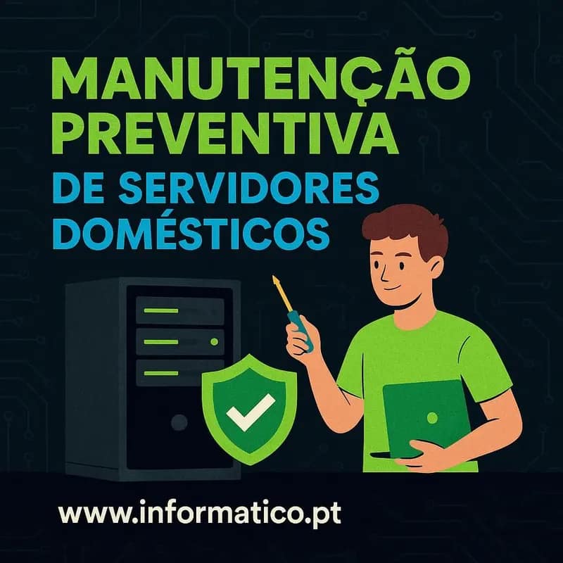 Testar Velocidade internet 2 Foto em alta resolução de um setup de servidor doméstico rodeado por ferramentas de manutenção preventiva.