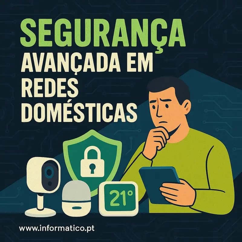 Testar Velocidade internet 5 Casa digital envolta em números binários e ícones IoT, simbolizando segurança.